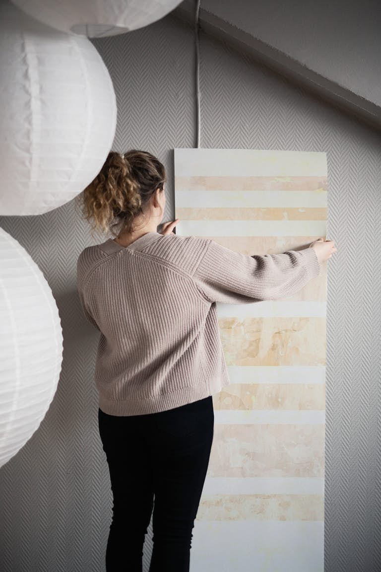 Soft Beige Stripes Art wallpaper roll
