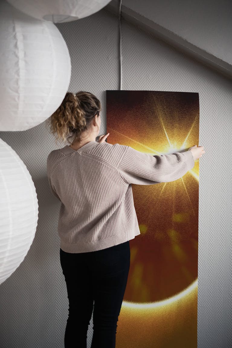 Golden Solar Eclipse wallpaper roll