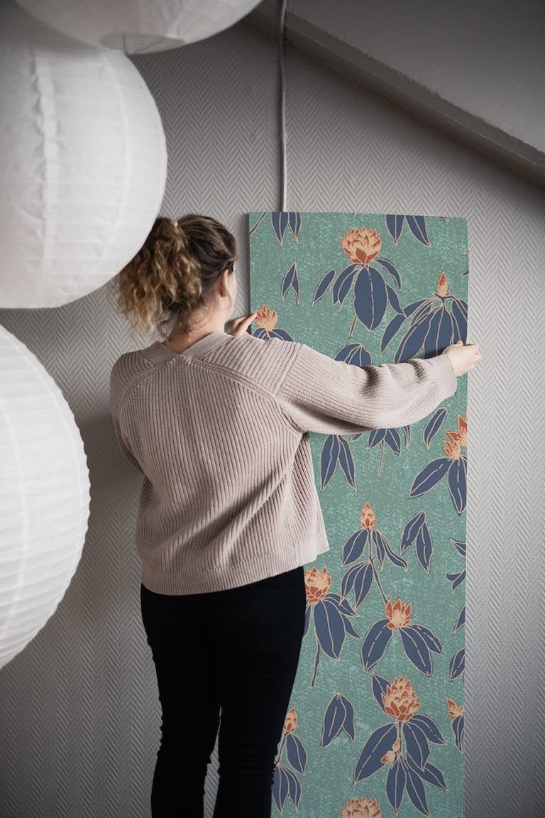 Leila Floral Sage wallpaper roll