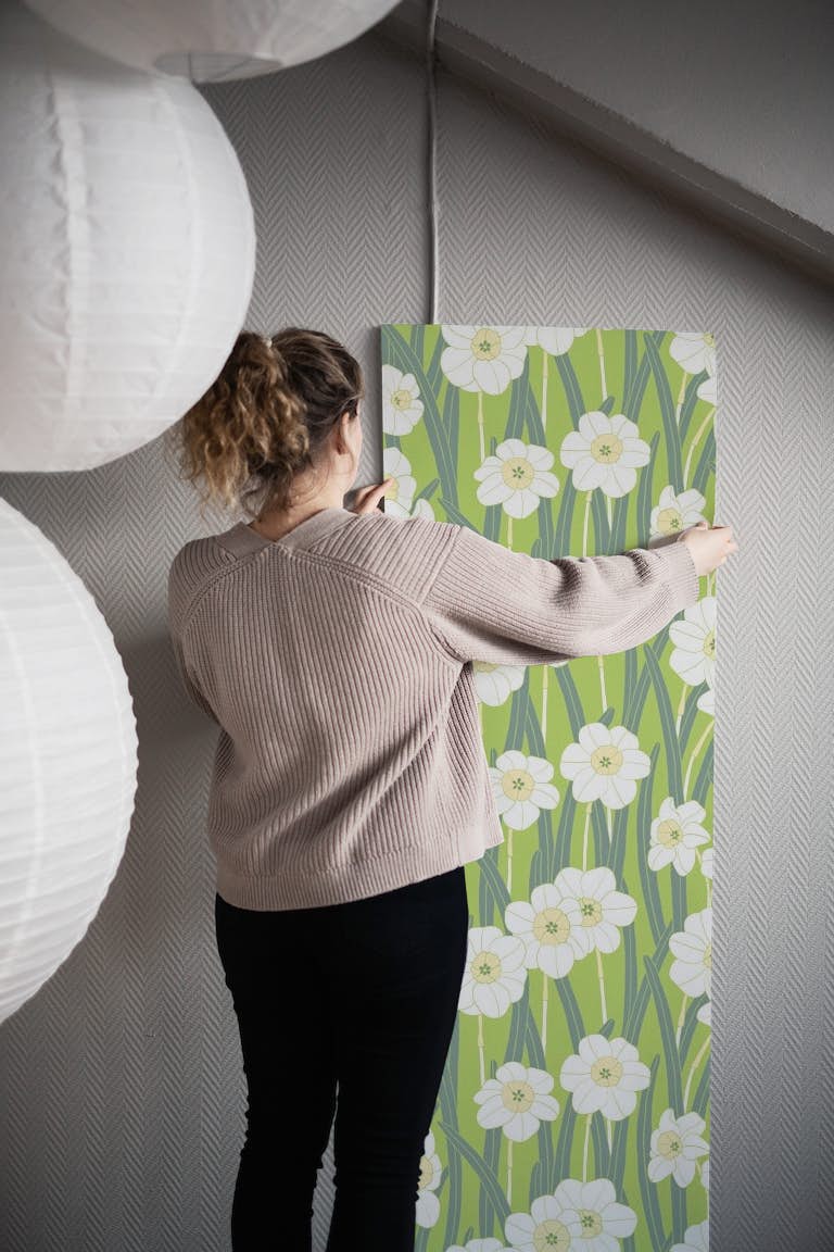 Spring daffodils wallpaper roll