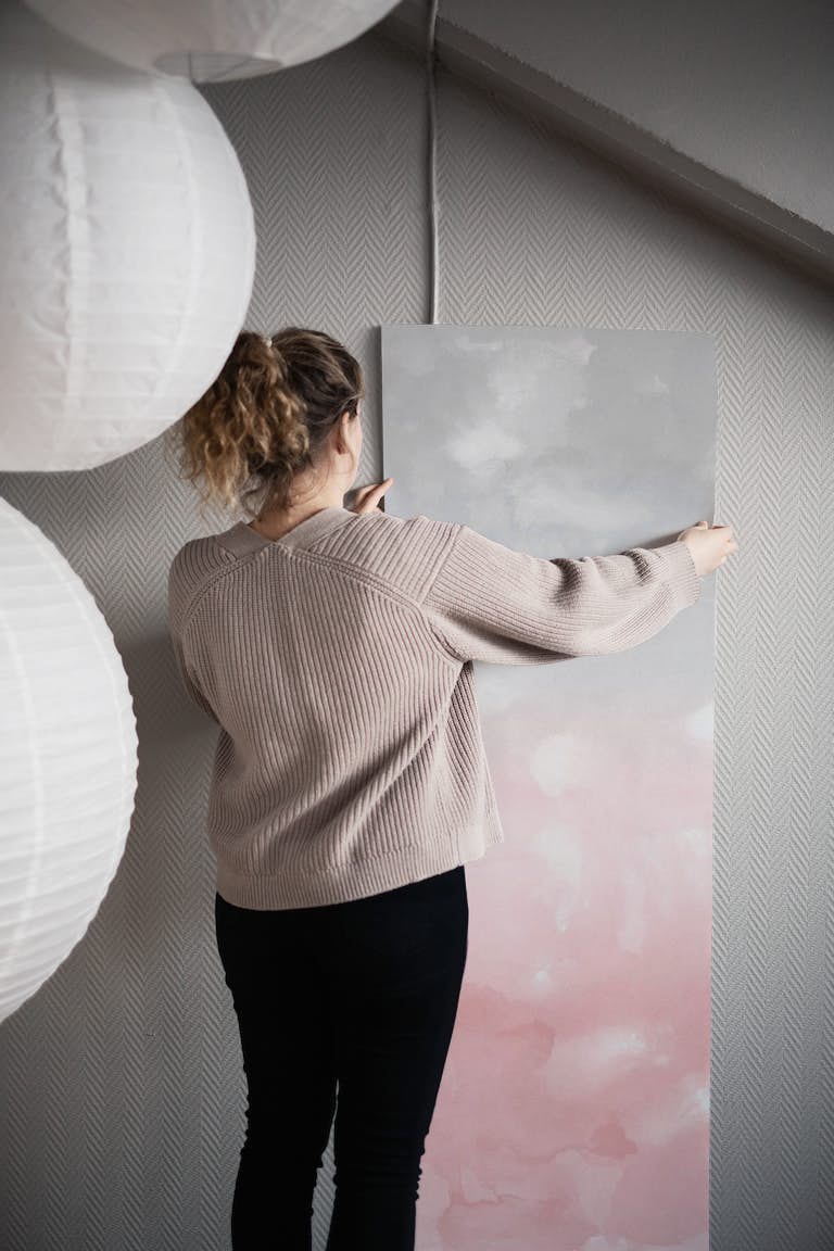 Blush Gray Abstract 1 wallpaper roll