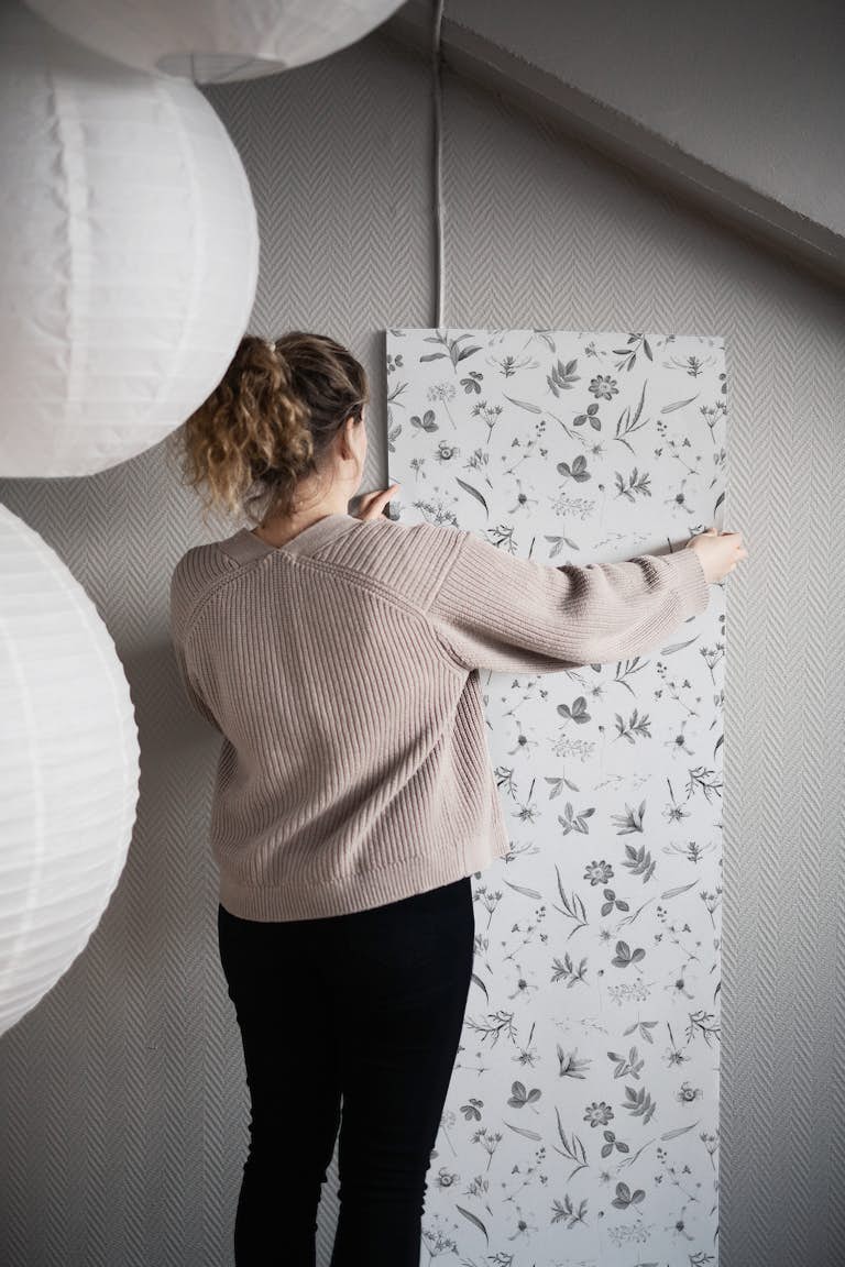 Pattern Floral White wallpaper roll