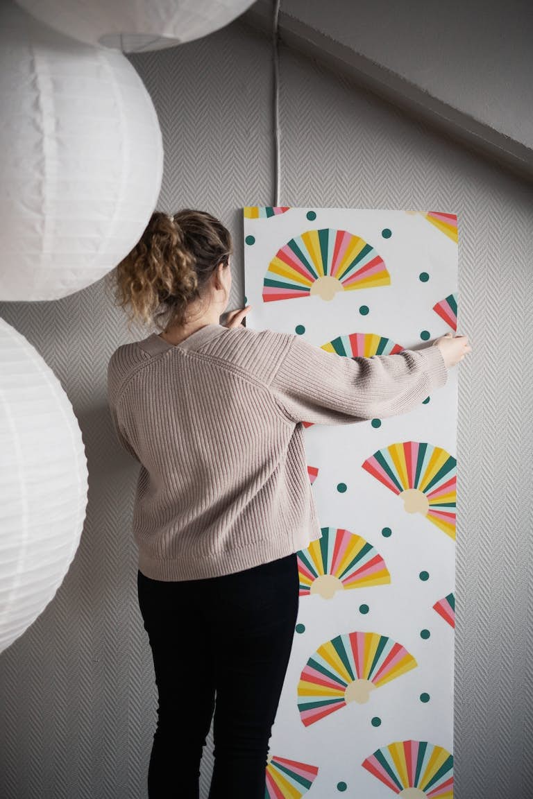 Hand Fans - Colorful papel de parede roll
