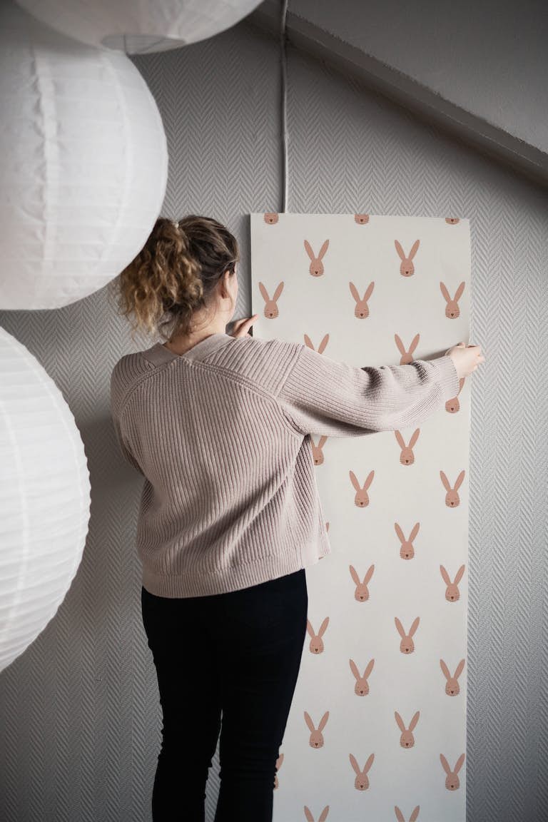 Happy Bunny boho wallpaper roll
