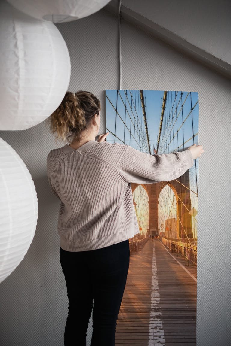 Brooklyn bridge sunset II wallpaper roll