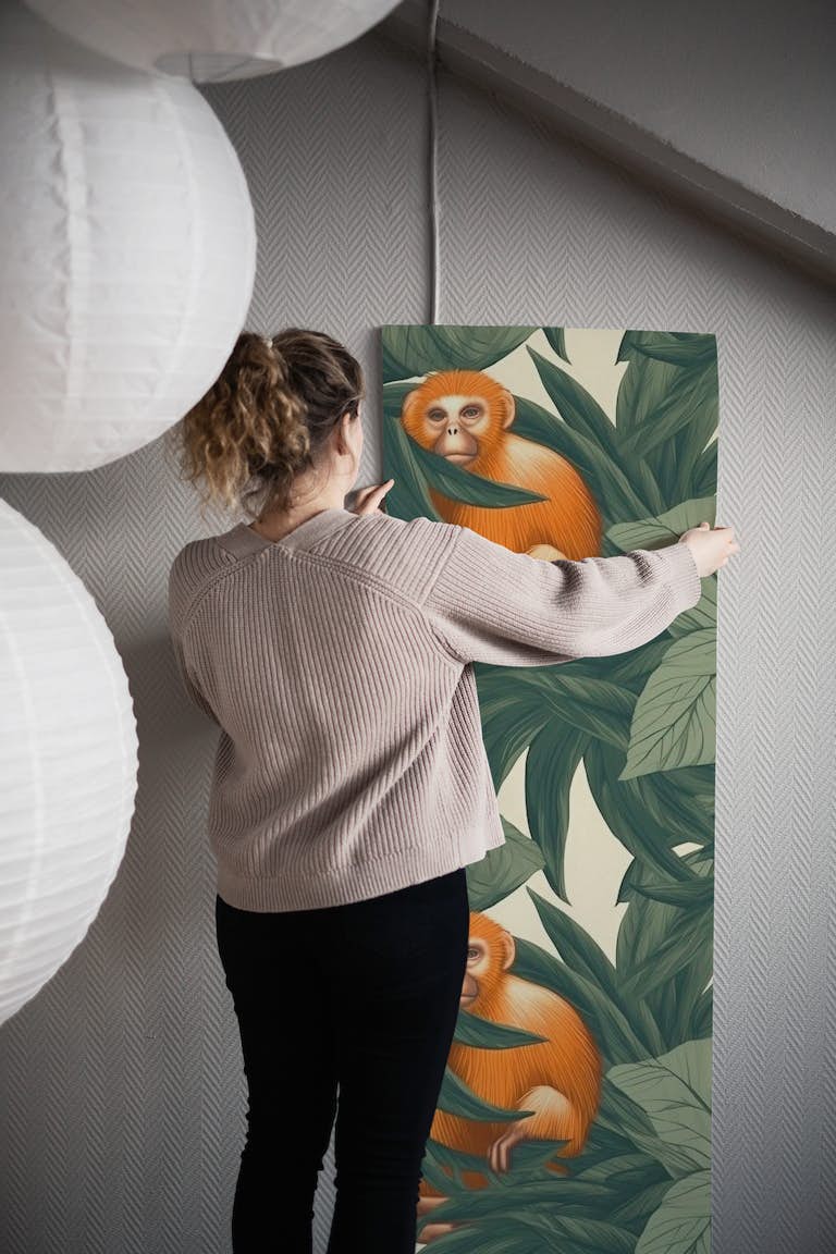 Orange Monkeys wallpaper roll