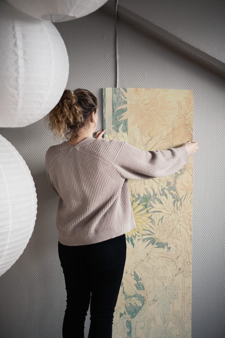 Chrysanthemes - Aster wallpaper roll