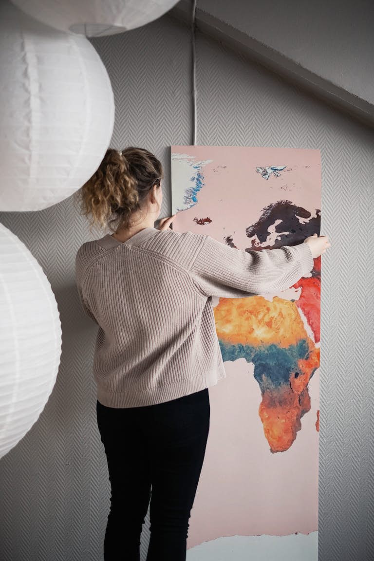 World colorful map behang roll