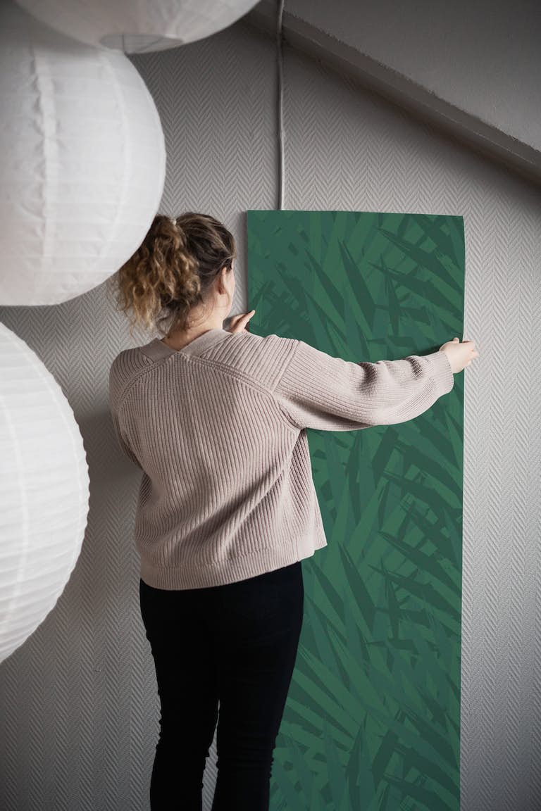 Tropical Green Palm Leaf wallpaper roll