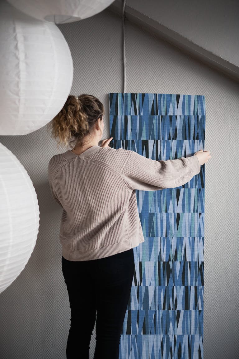 Wexler Geometric in Blue wallpaper roll