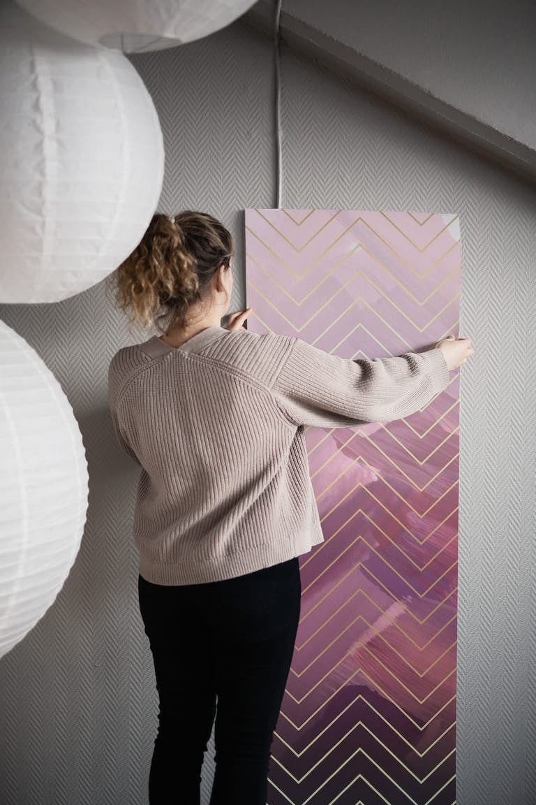 Pattern Gold Pink wallpaper roll