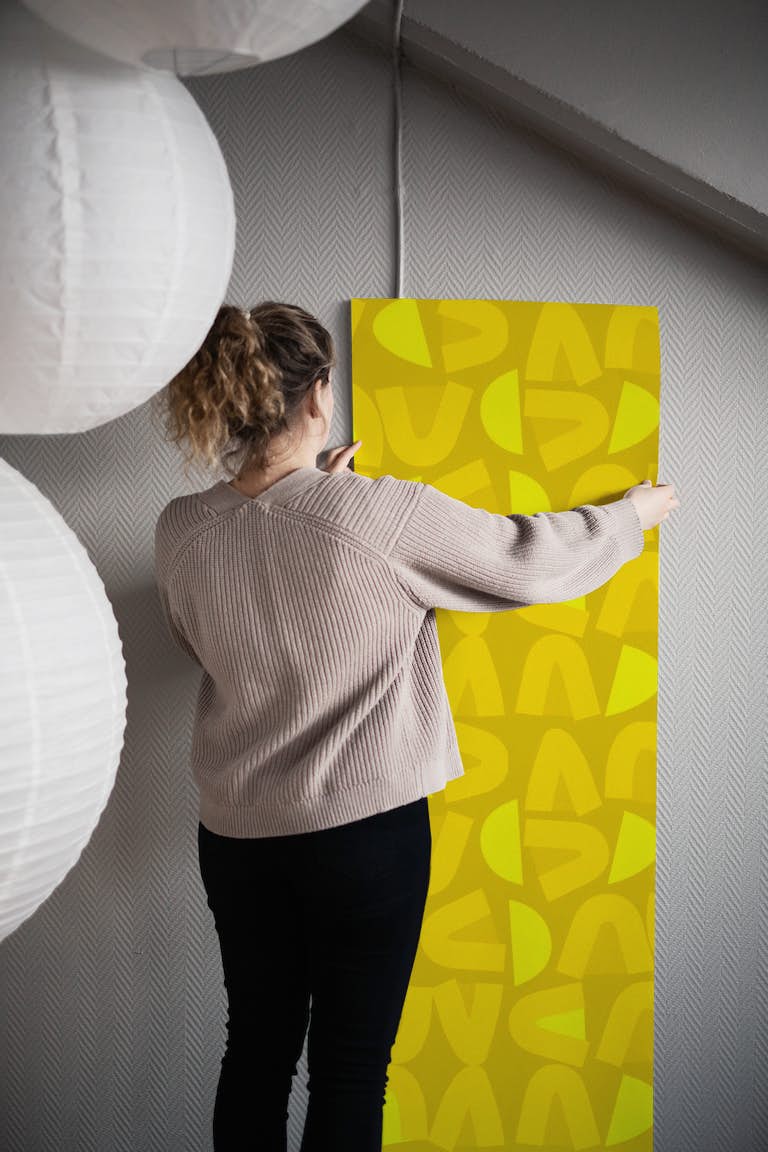 Bowy Yellow Abstract papel pintado roll