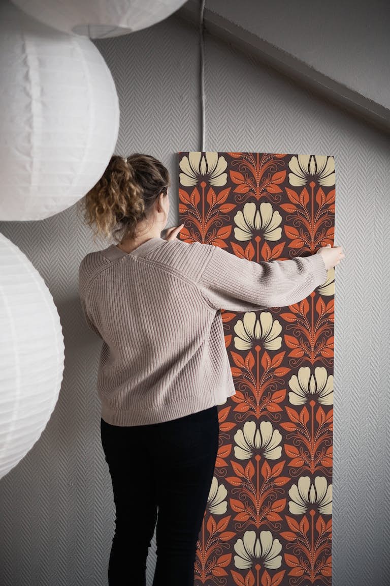 2238 Vintage floral pattern tapetit roll