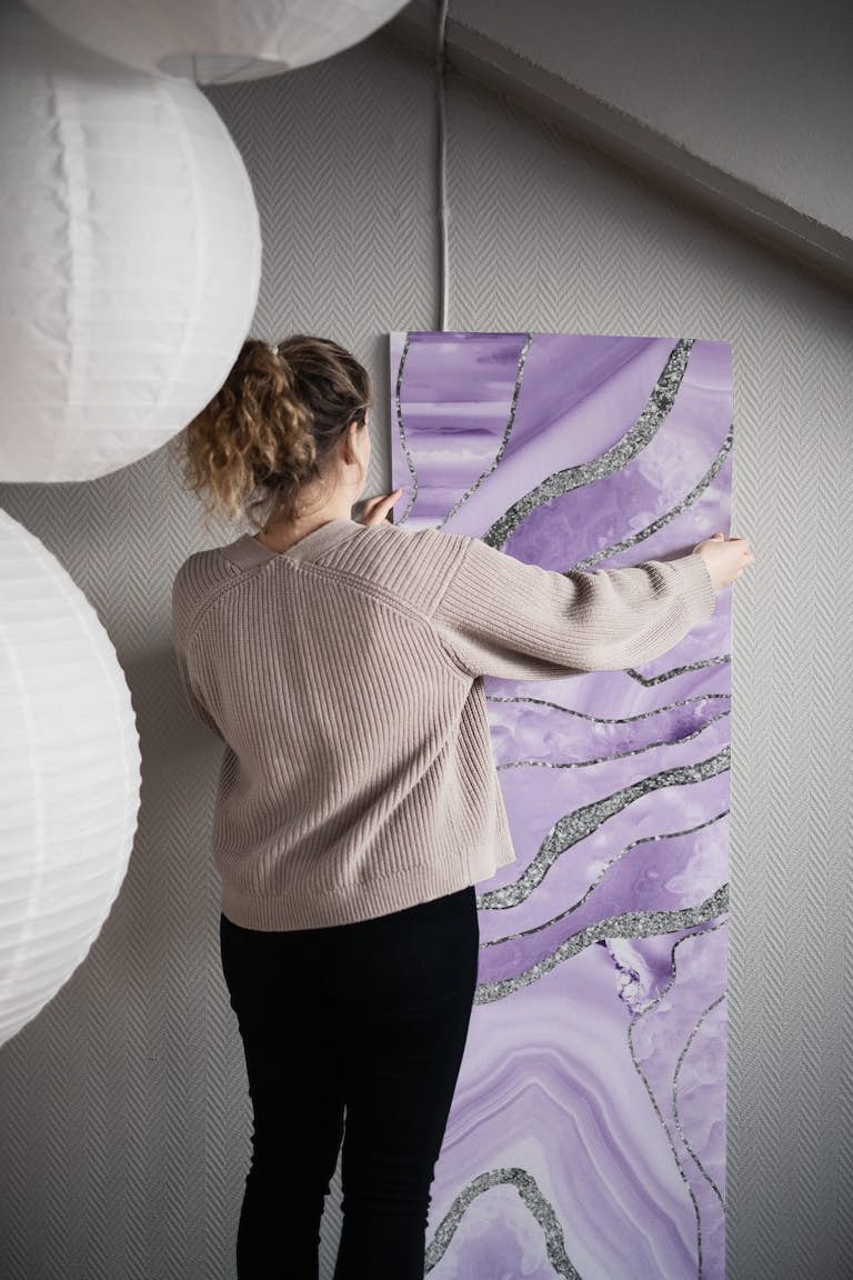 Lavender Agate Glitter 1 wallpaper roll