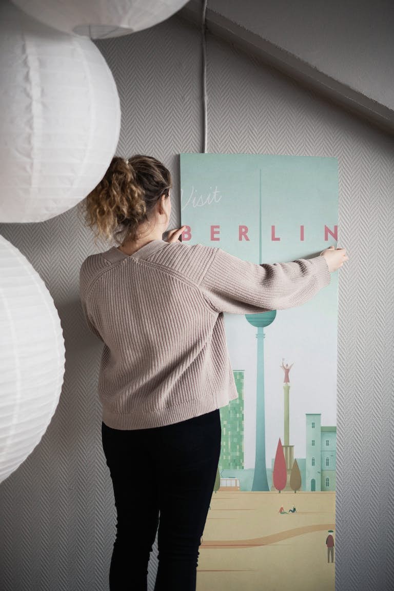 Berlin Travel Poster wallpaper roll