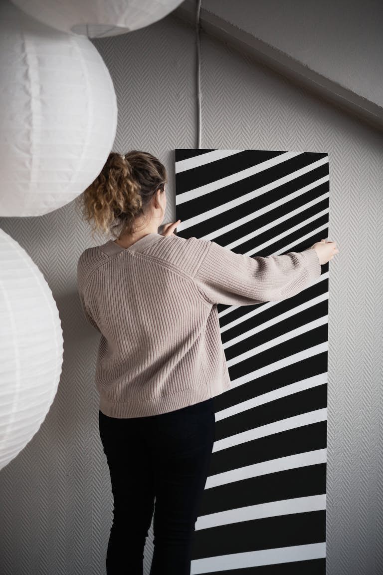 Black And White Retro Op-Art behang roll