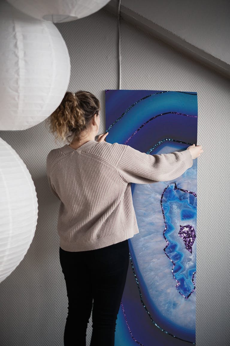 Mermaid Agate Purple Blue 1 wallpaper roll