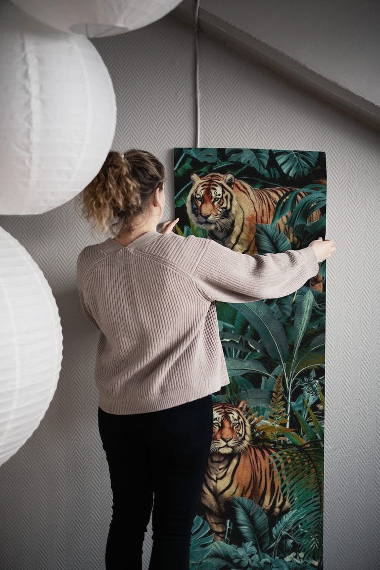 Tiger Jungle Pattern wallpaper roll