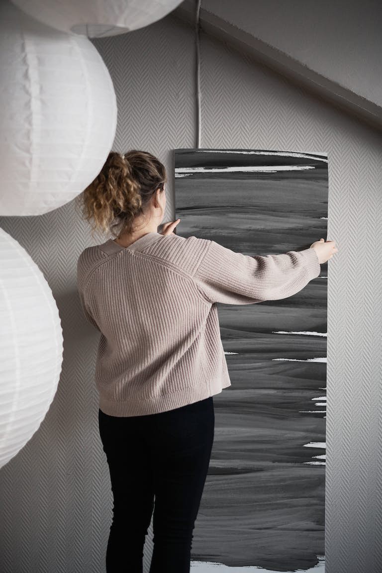 Black Abstract Minimalism 2 wallpaper roll