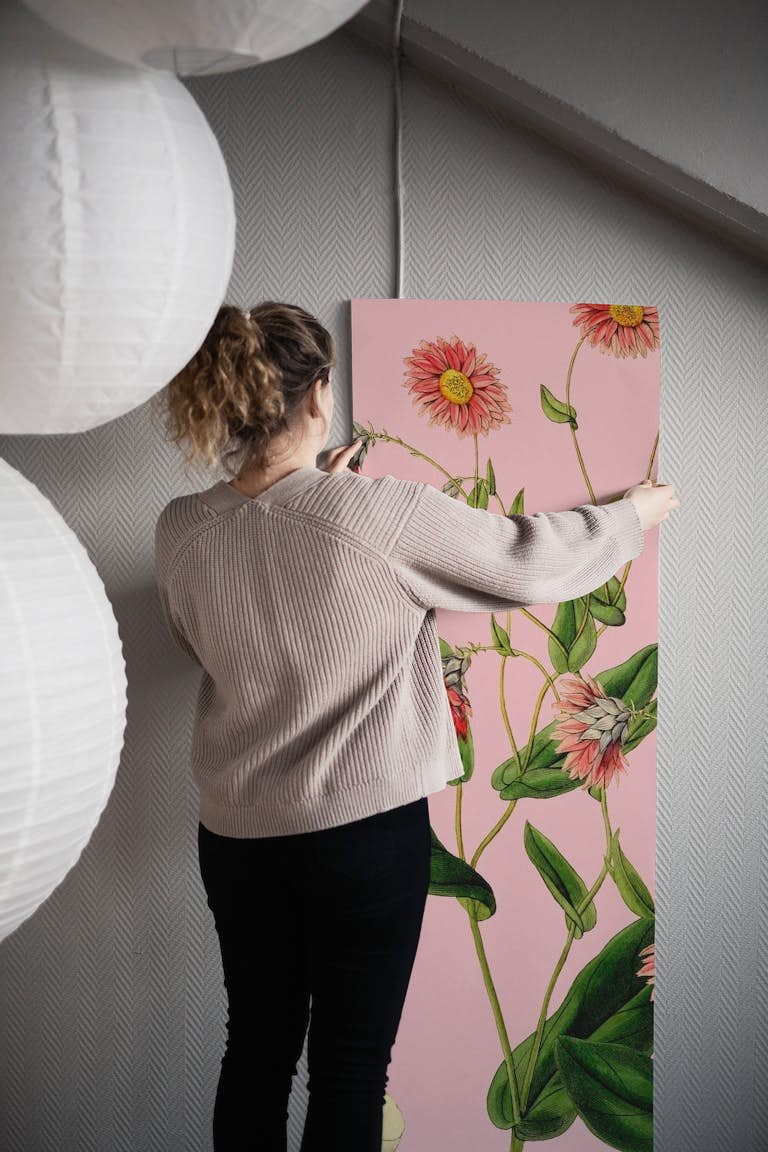 Big Flower Dream Pink wallpaper roll