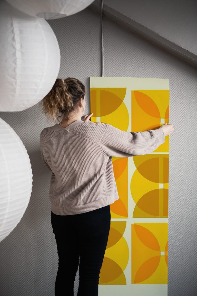 Imperfect Bauhaus Shapes wallpaper roll