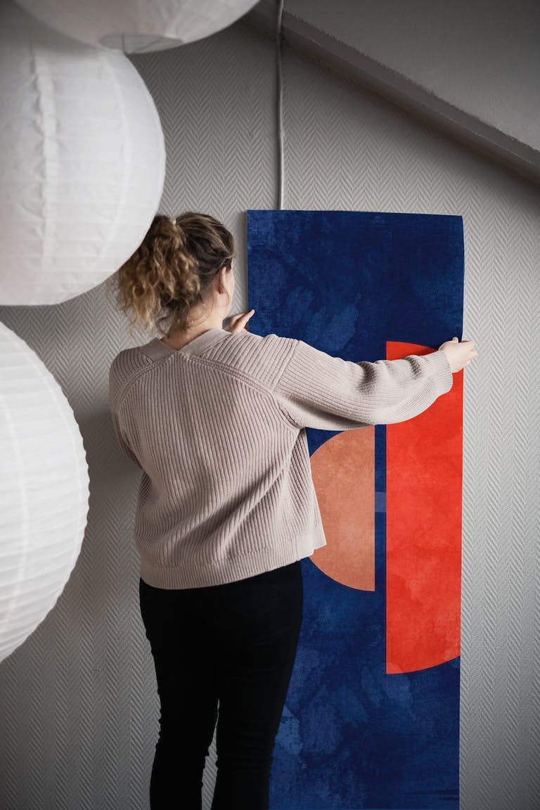Vibrant Mid Century Bauhaus Moon wallpaper roll