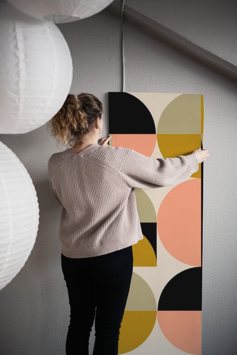 Geometric 50s Mid-Century Forms and Shapes wallpaper roll