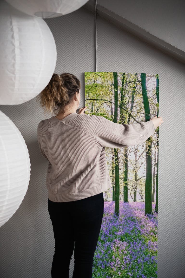 Enchanting Bluebell Forest wallpaper roll