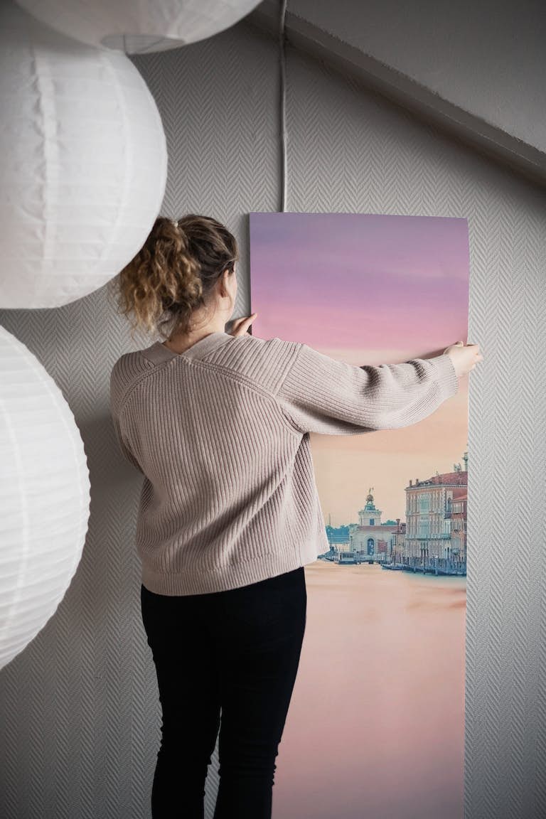 Pink Venice wallpaper roll