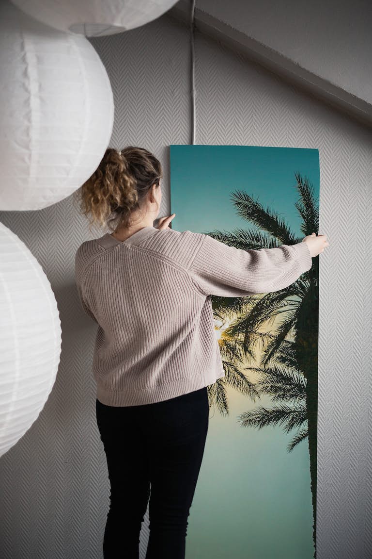 Silhouette of Palm trees papel pintado roll