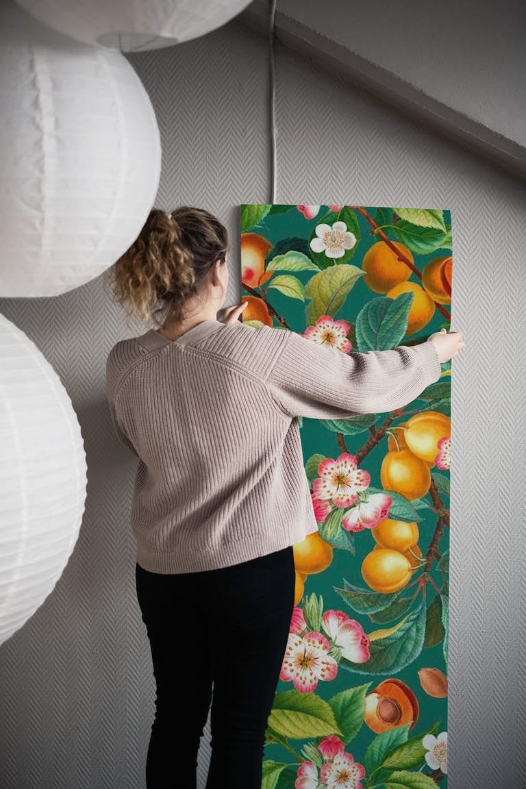 Fruits and Floral Pattern behang roll