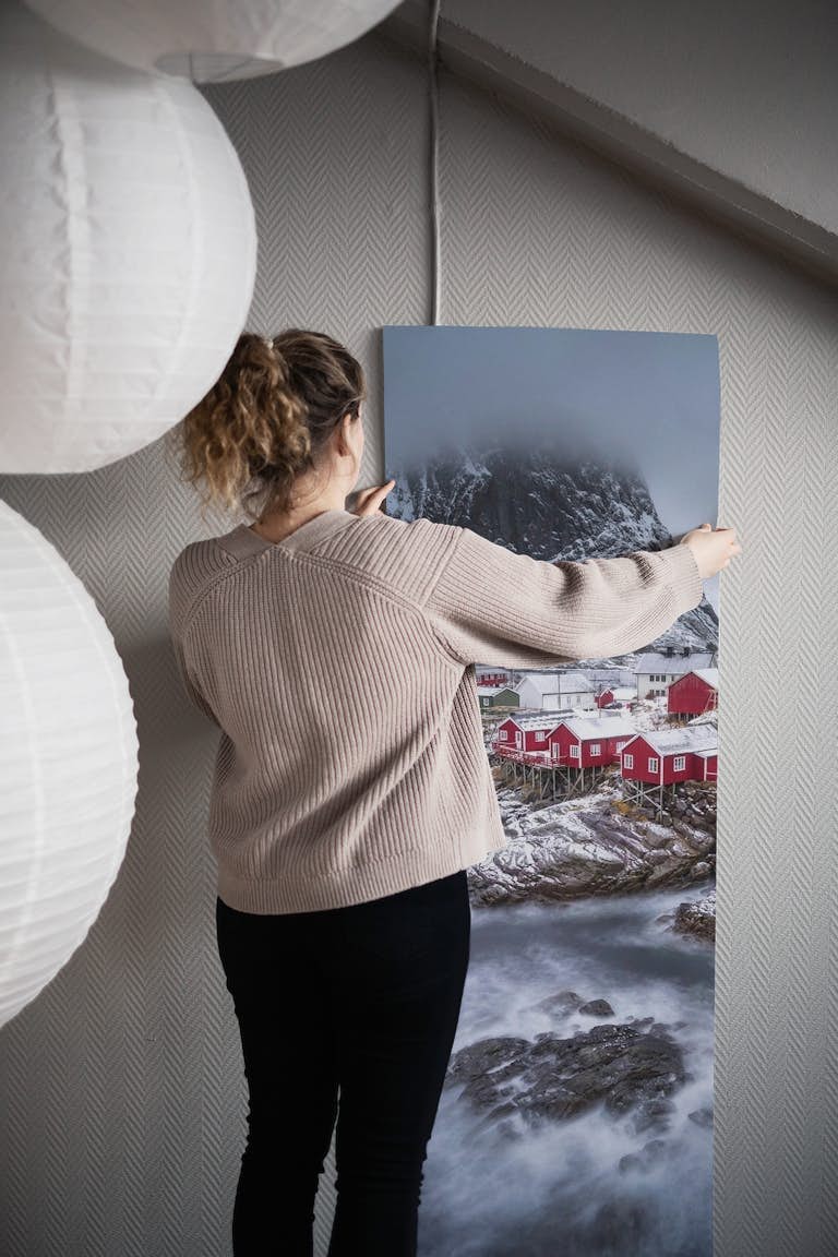Winter Lofoten islands wallpaper roll