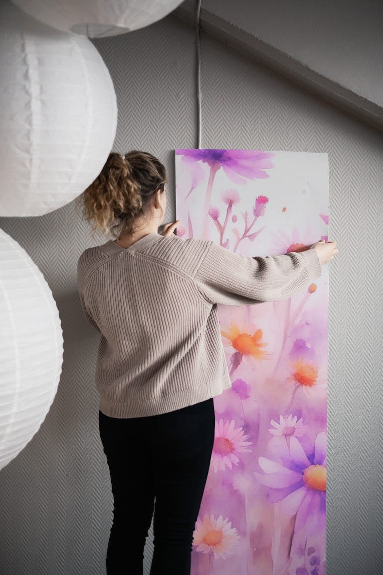 Soft Floral Abstract Watercolour papel de parede roll