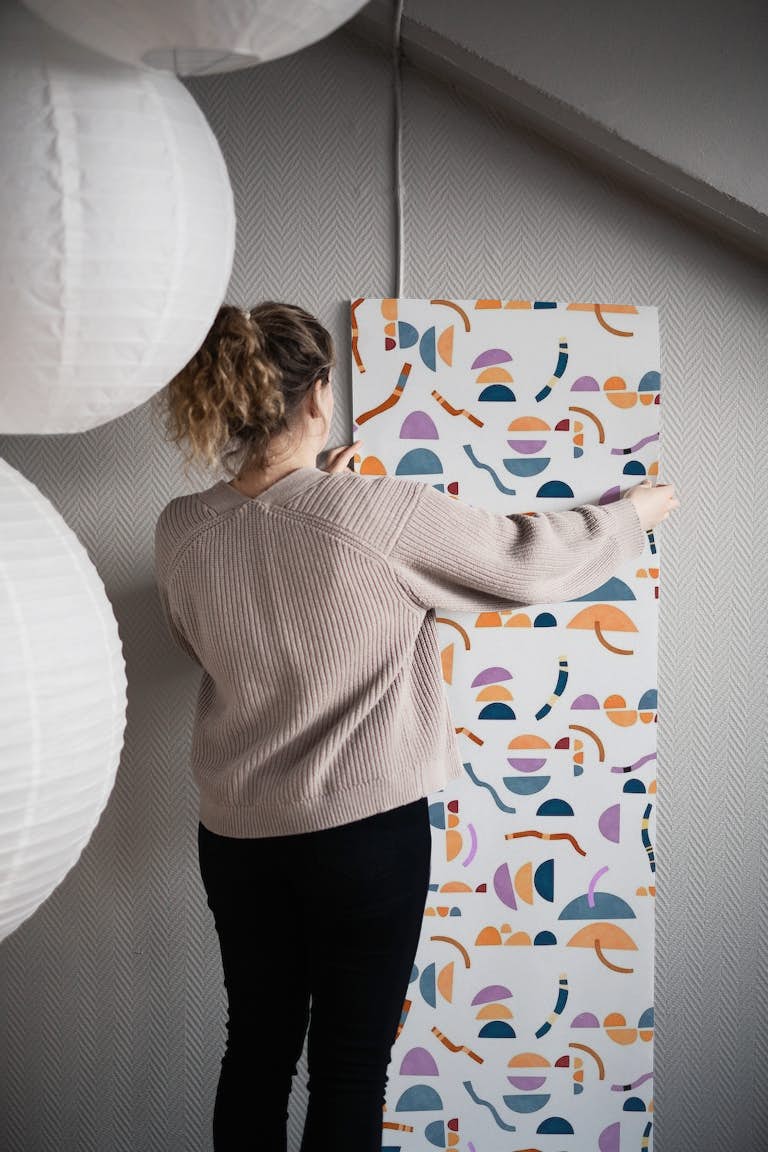 Modern simple shapes pattern-1 wallpaper roll