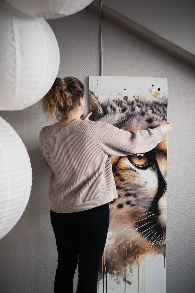 Watercolor Cheetah wallpaper roll