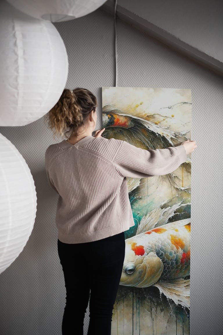 Watercolor Koi Fishses wallpaper roll