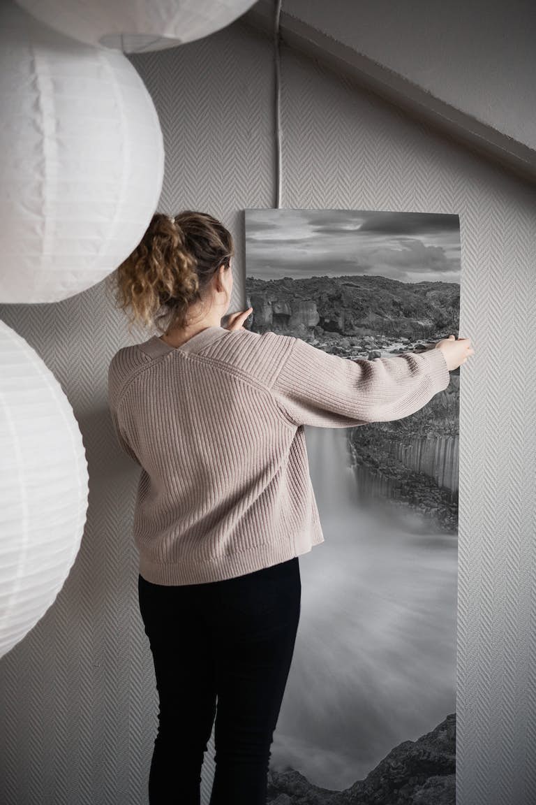 Icelandic shadow play wallpaper roll