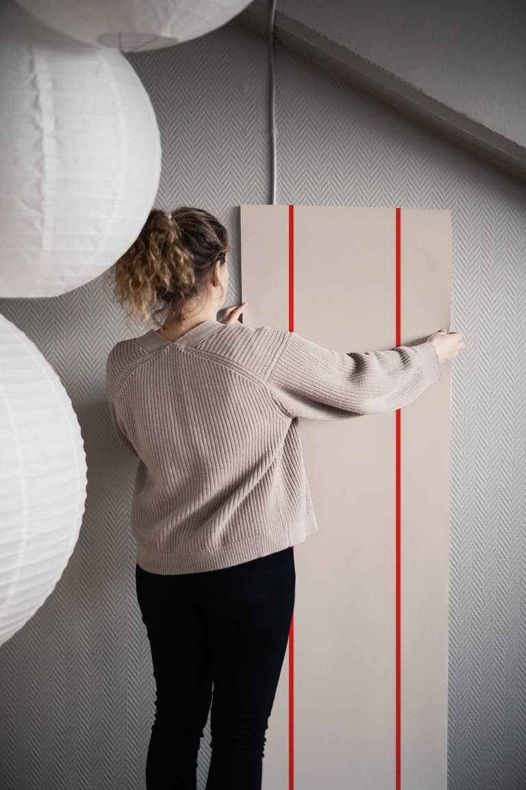 Rote streifen minimalism papiers peint roll
