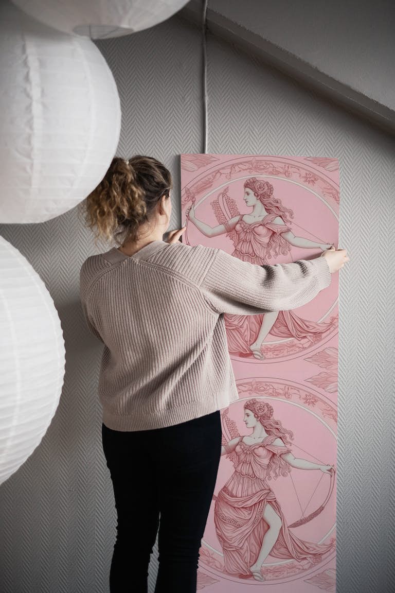 Pink Goddess Pattern wallpaper roll