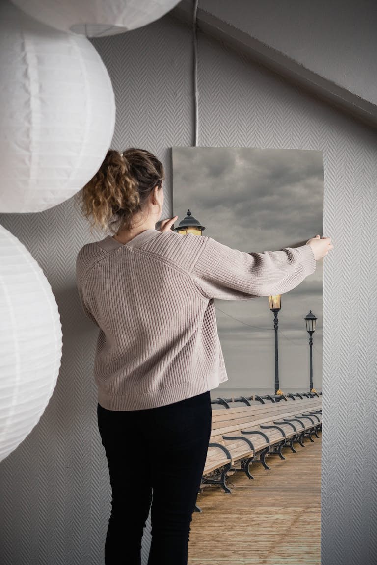 Eastbourne jetty wallpaper roll