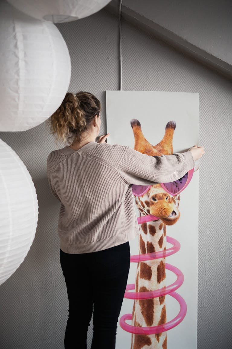 Thirsty Giraffe wallpaper roll