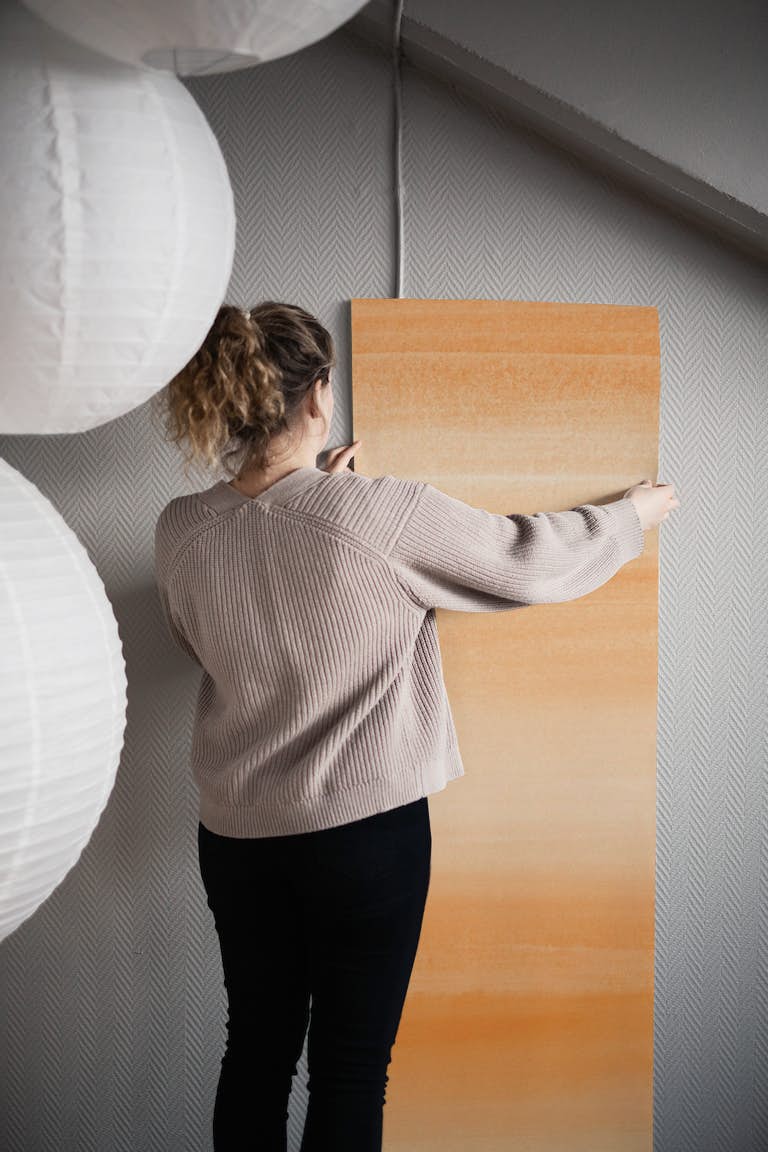 Touching Orange Watercolor 2 wallpaper roll