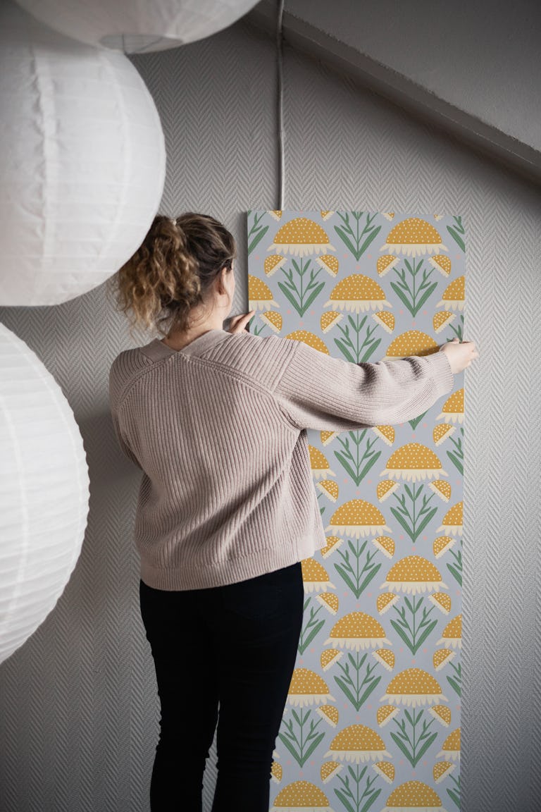 Botanical Enchanted Floral Grey wallpaper roll