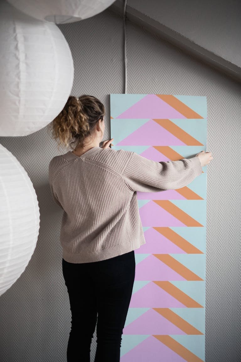 Retro Pastel Shapes Pattern papiers peint roll