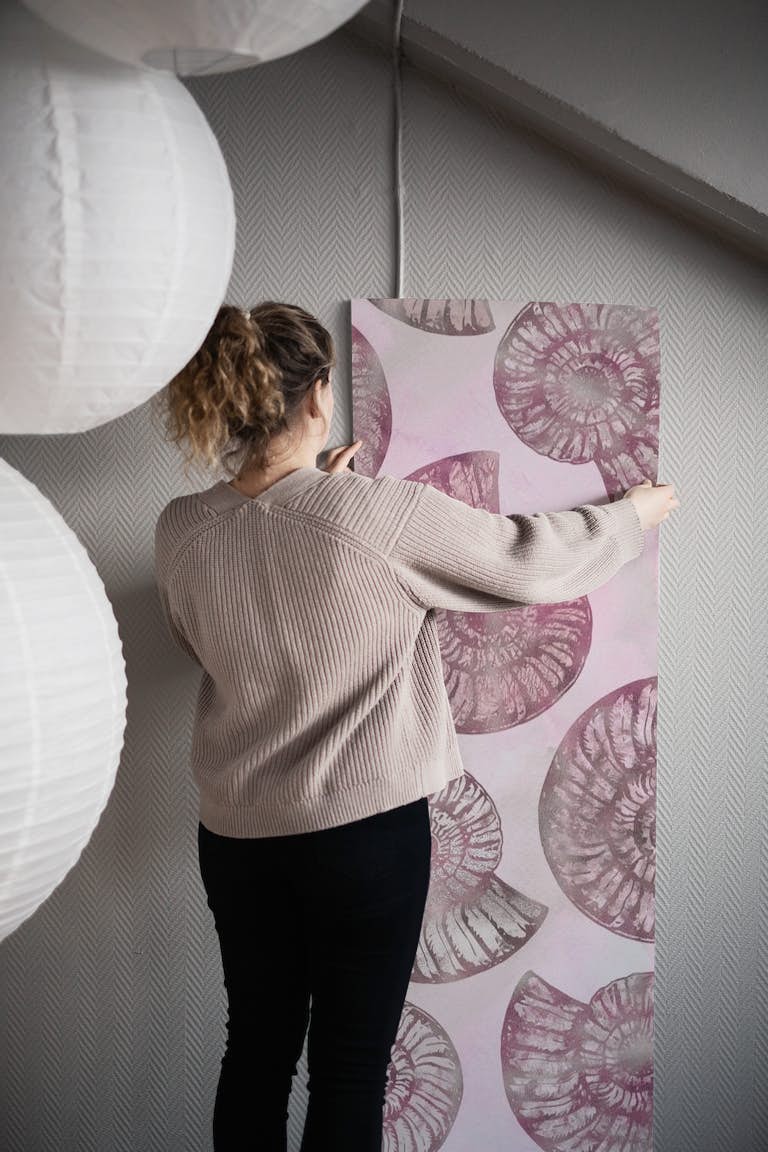 Blush Pink Sea Shell Texture wallpaper roll