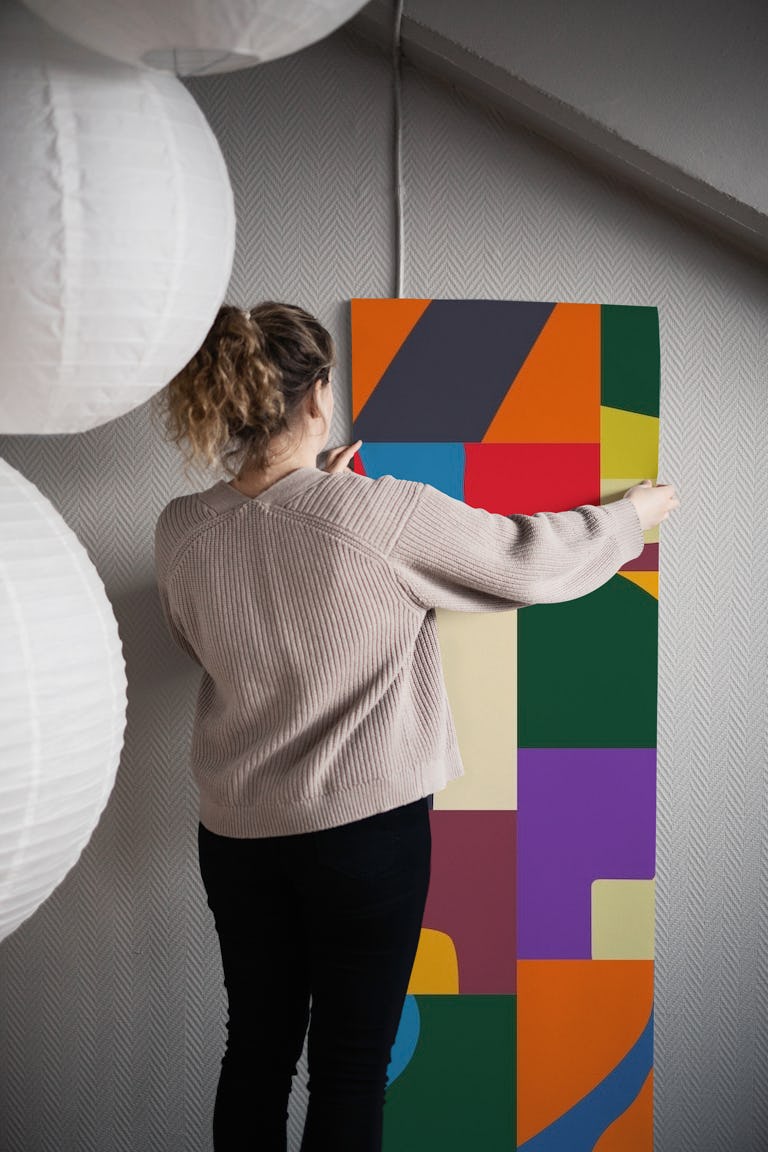Geometric colors mosaic wallpaper roll