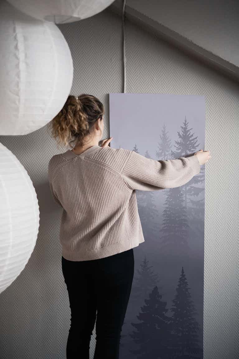 Forest Blue Mountain wallpaper roll