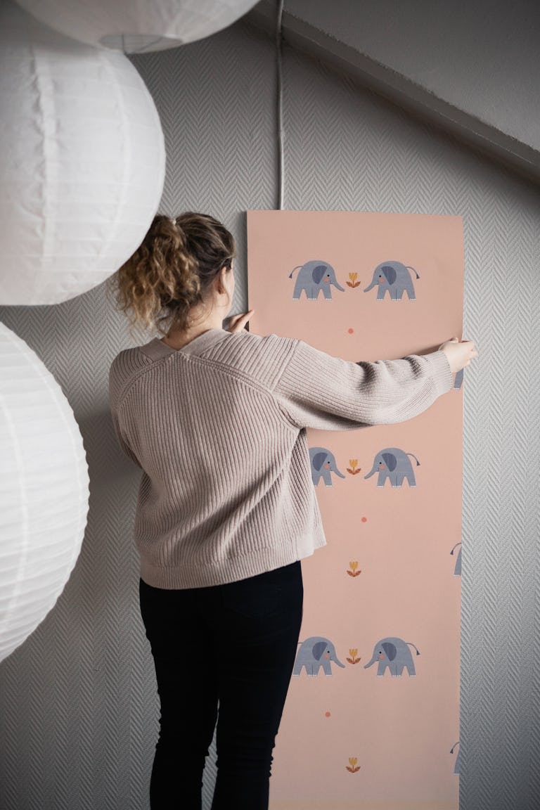 Elephant love wallpaper roll