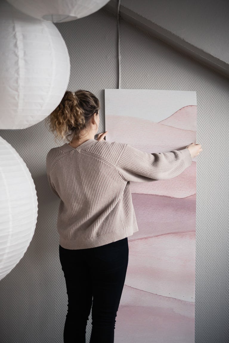 Abstract blush dream landscape wallpaper roll