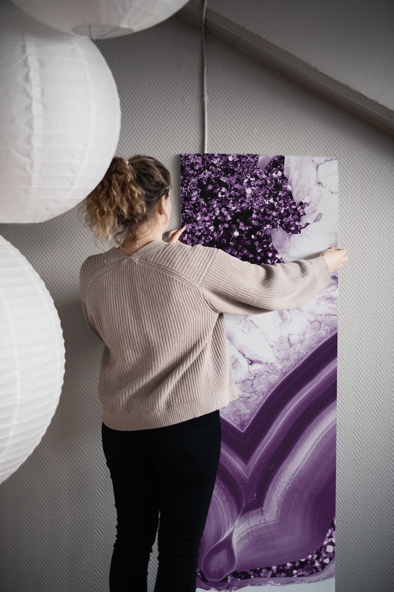 Purple Agate Purple Glitter 1 wallpaper roll